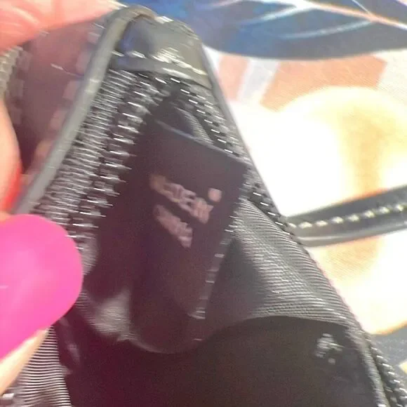 Coach Black and Beige “C” Logo Canvas and Leather Wristlet - Picture 7 of 8